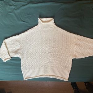 Over-Sized White Cable Knit Sweater